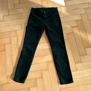 J BRAND Corduroy Mid Rise Skinny Leg Jeans in Forest Green Size 27 Pants